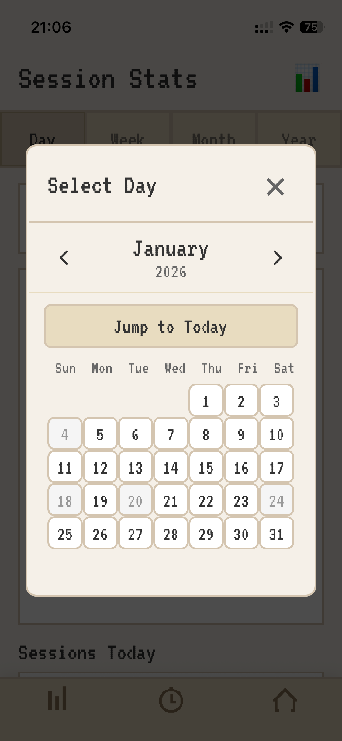 Daily graph selector
