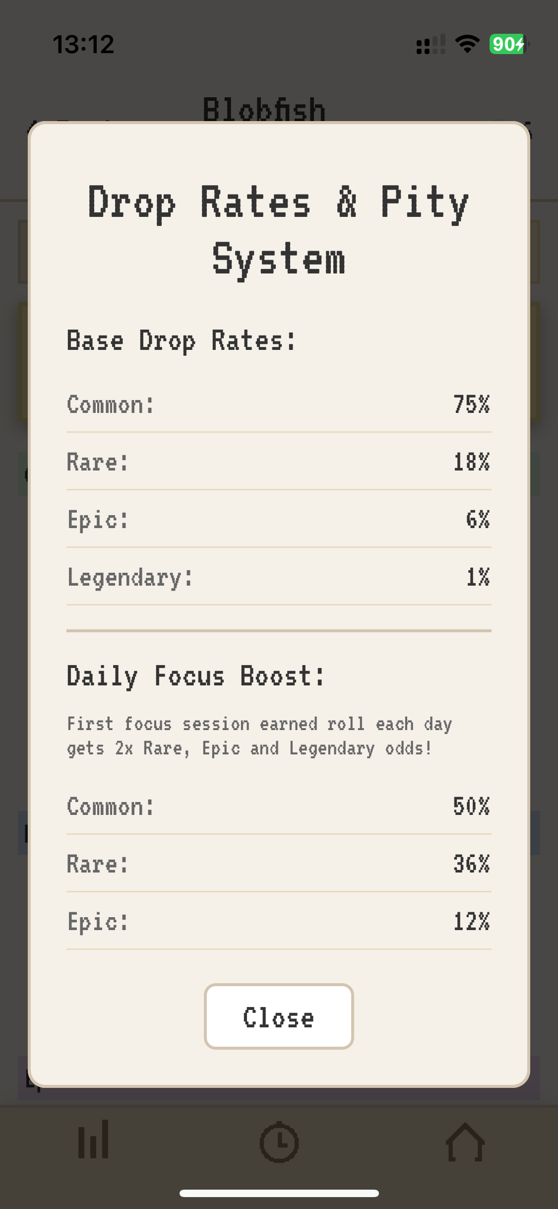 Drop rate information